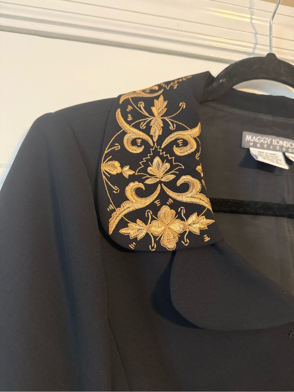 Black Jacket with Gold Embroidered Collar & Cuffs - Picture 7 of 7